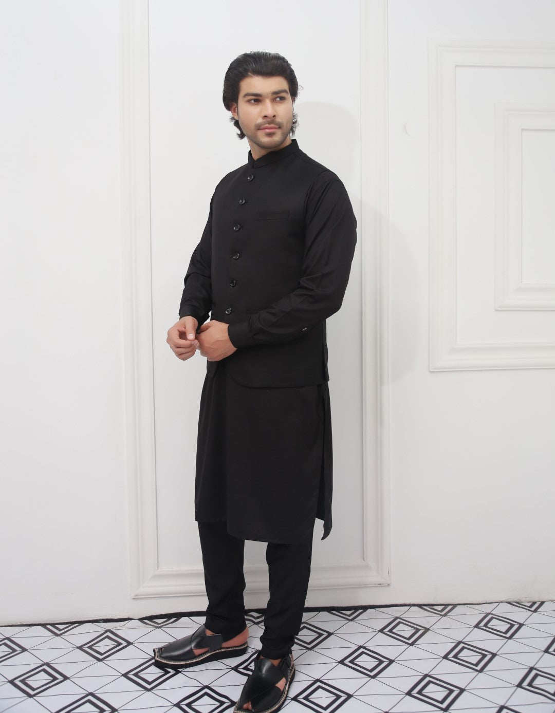 Superb Black WnW Kurta Pajama Black