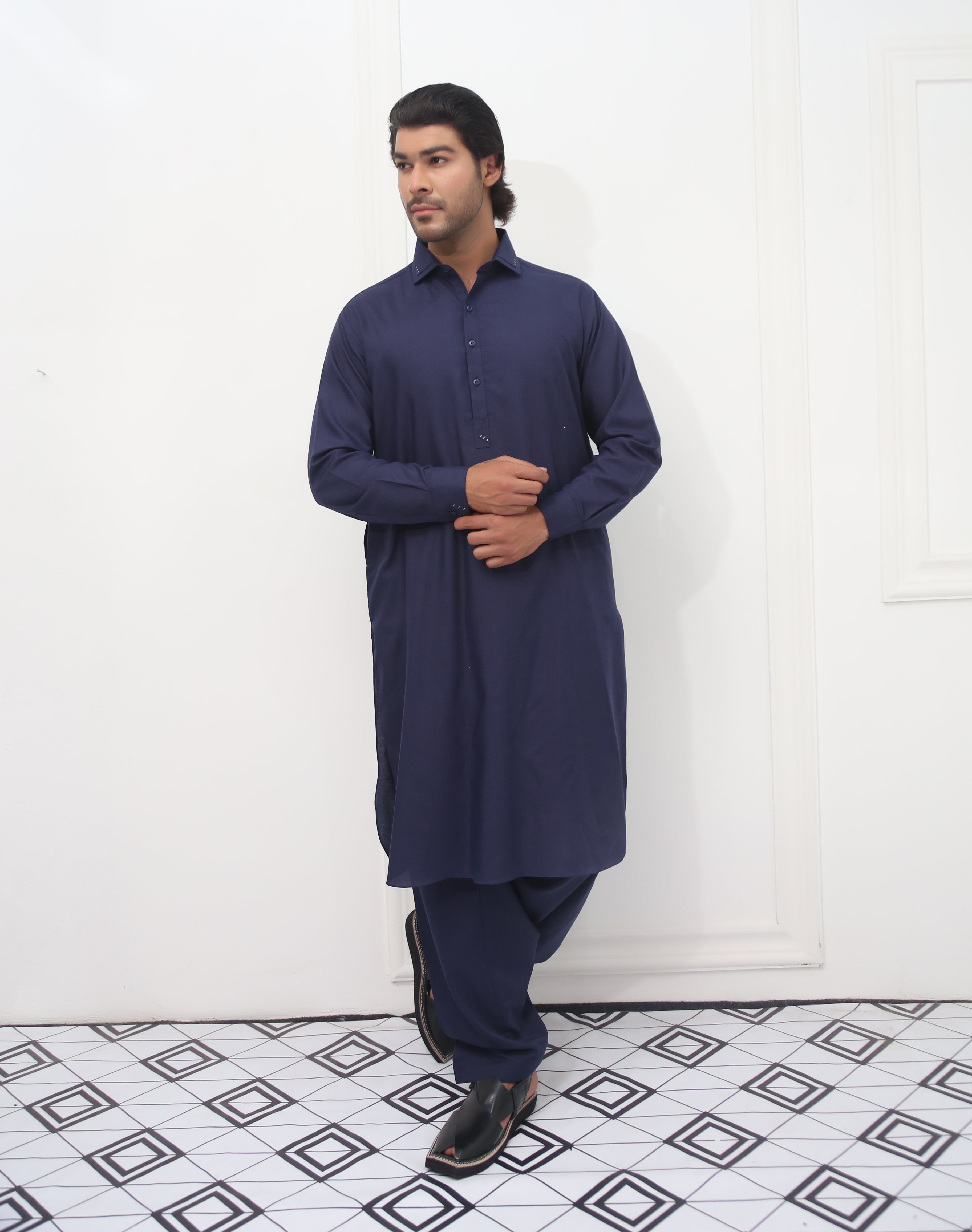 Classic Navy Blue Shalwar Kameez Navy Blue