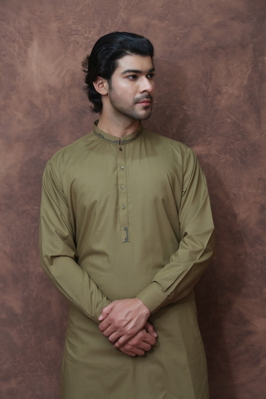 Blended Designer WnW Chestnut Brown Kurta Pajama Chestnut Brown