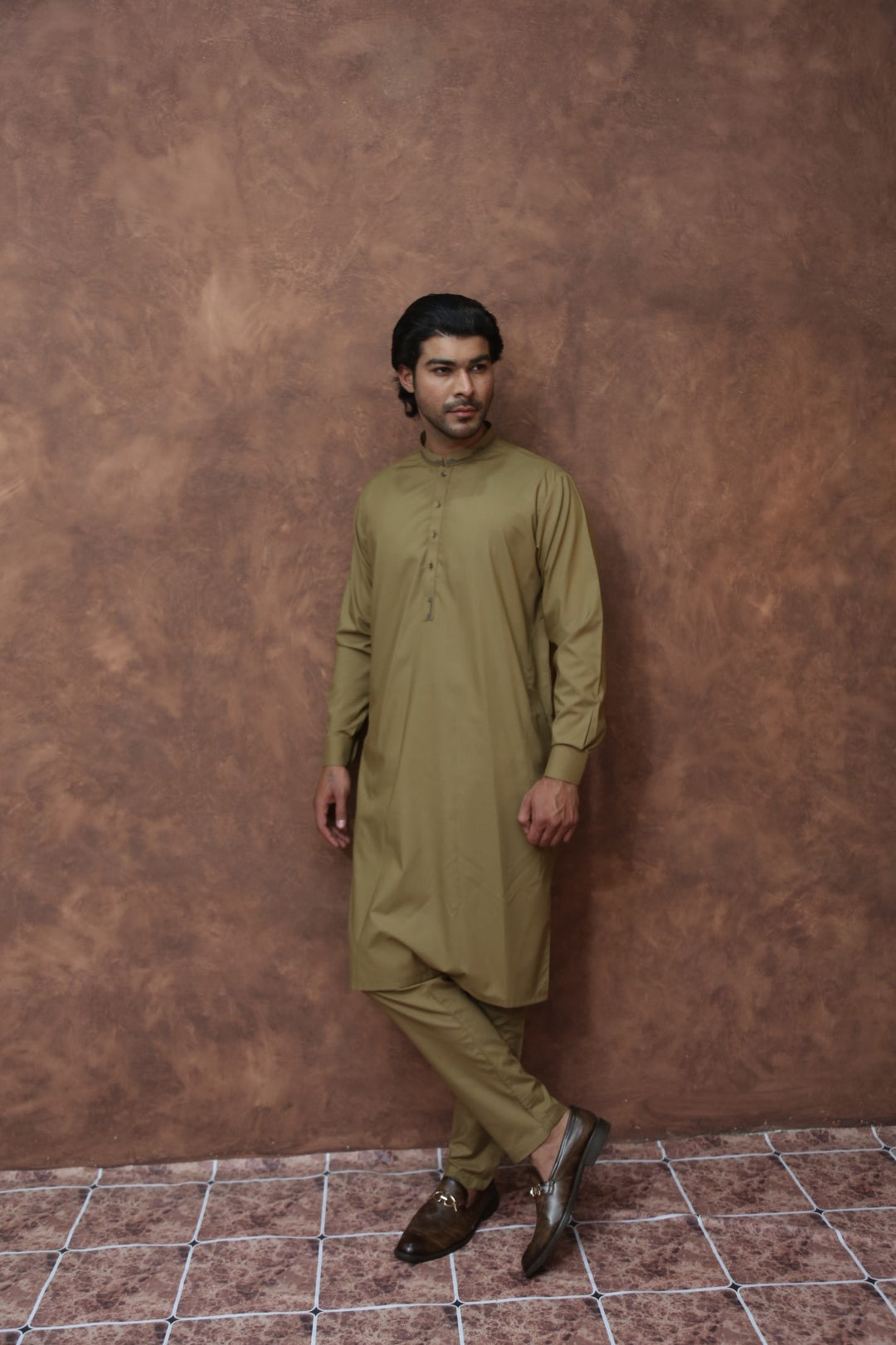 Blended Designer WnW Chestnut Brown Kurta Pajama Chestnut Brown
