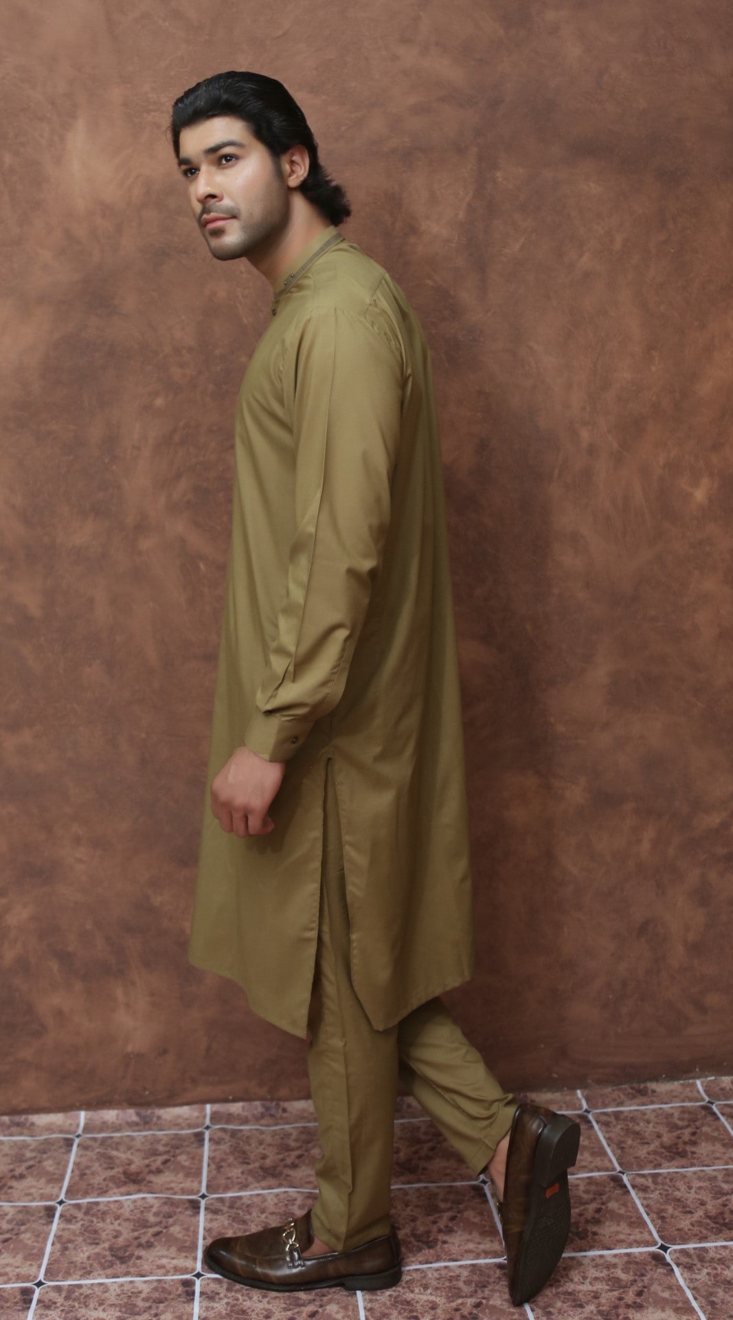 Blended Designer WnW Chestnut Brown Kurta Pajama Chestnut Brown
