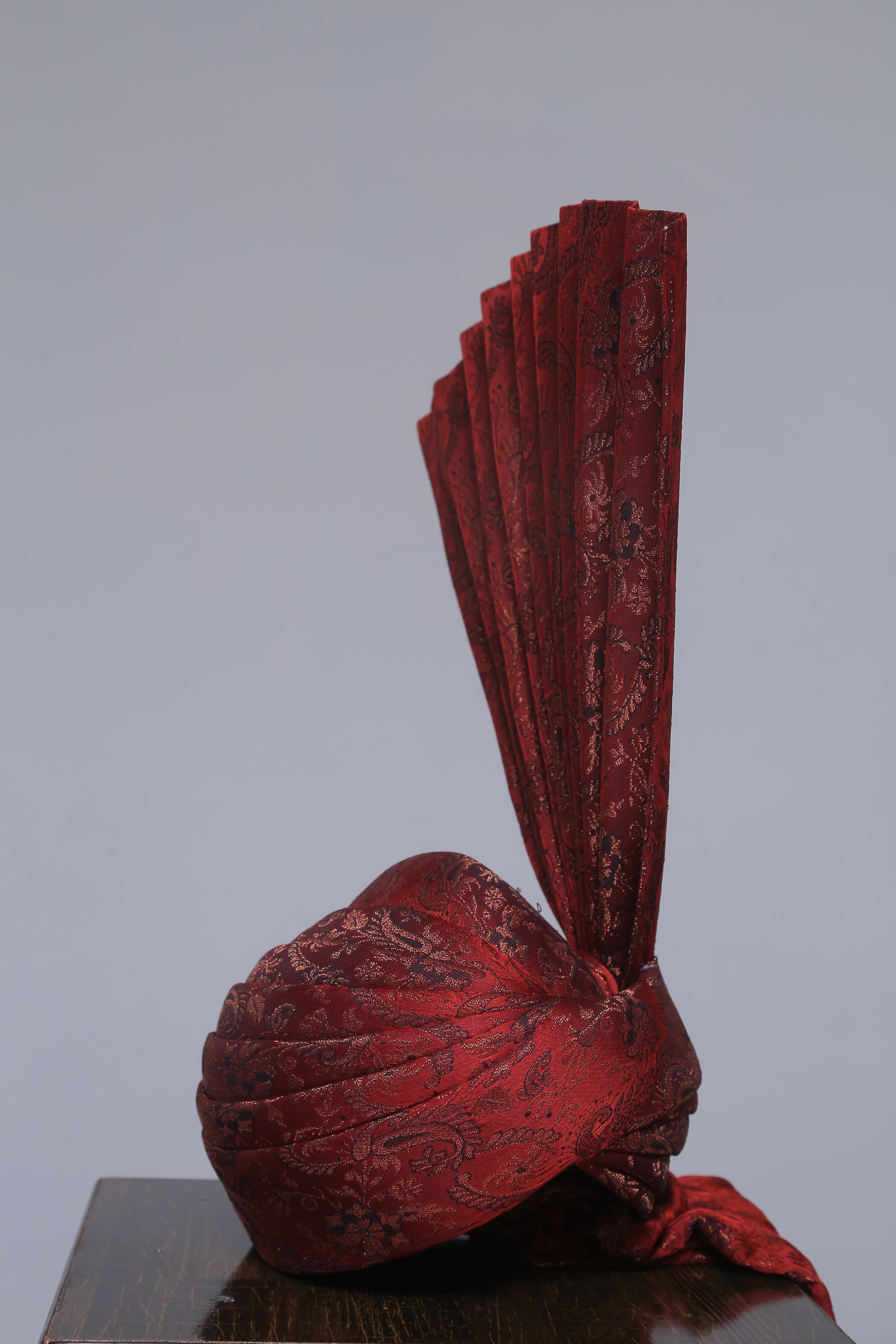 Mirchi Maroon Gold Fabric Cap Aitchison Turban
