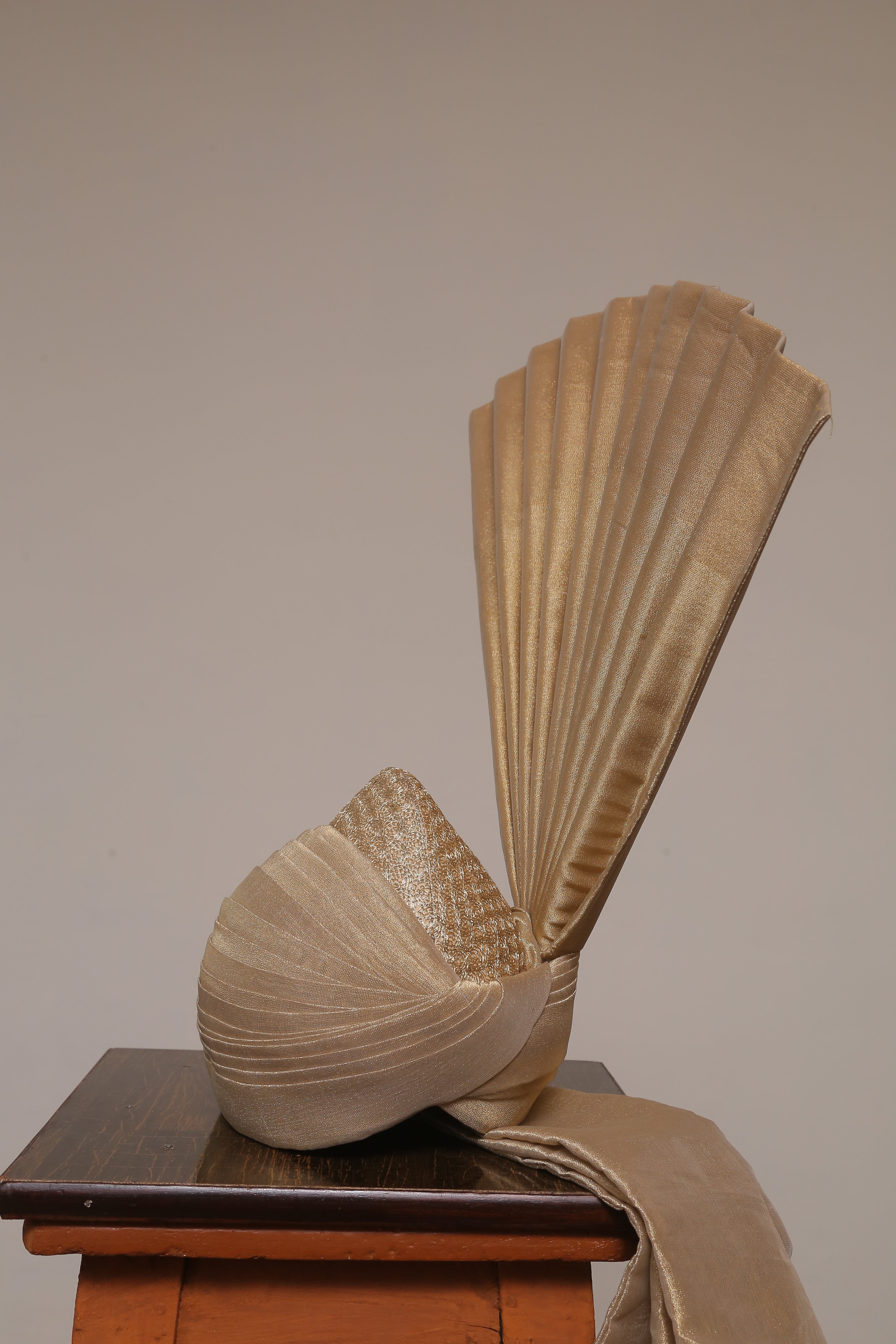 Golden aitchison Turban with Chandi Cap