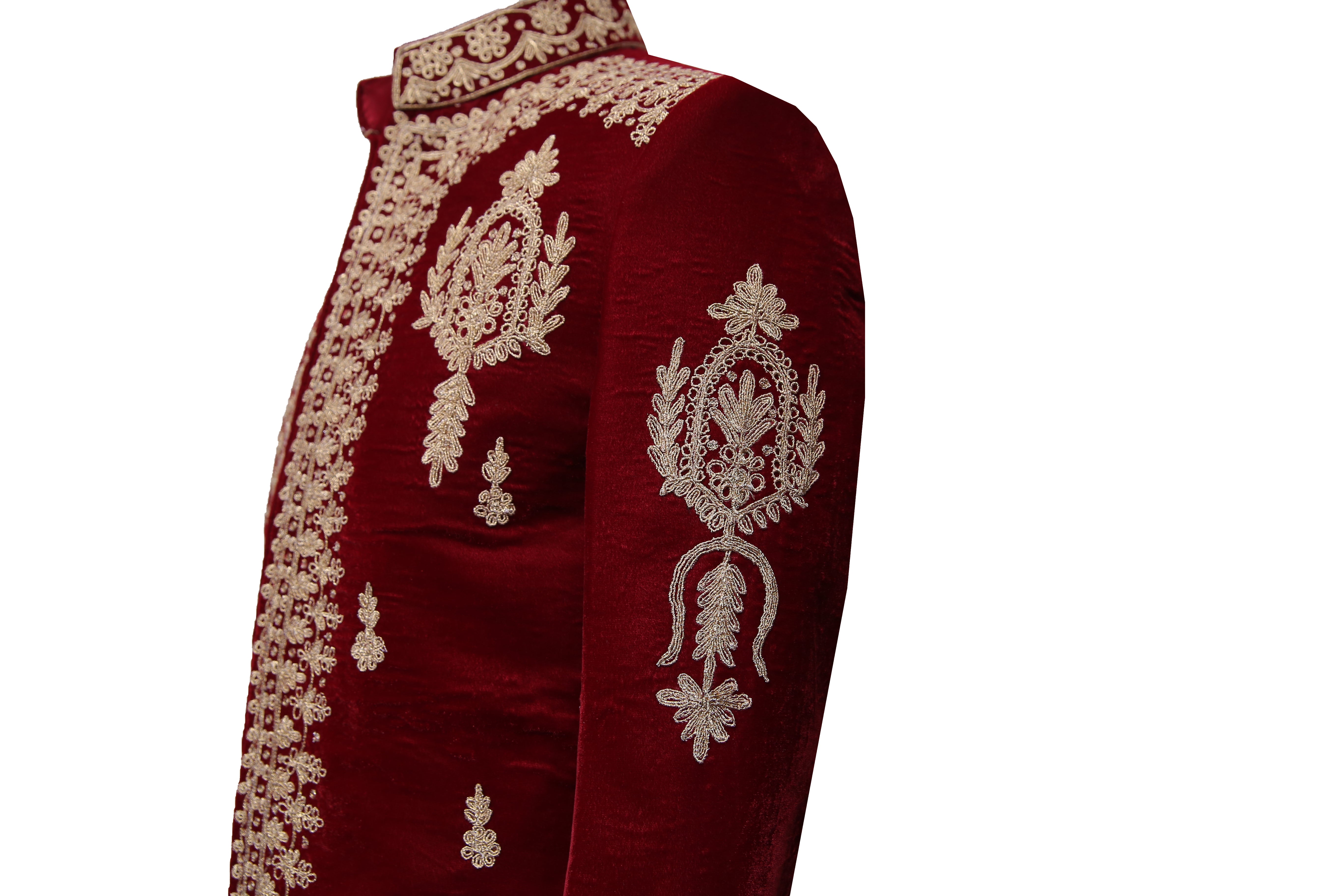 Maroon & Golden Prince Coat Maroon
