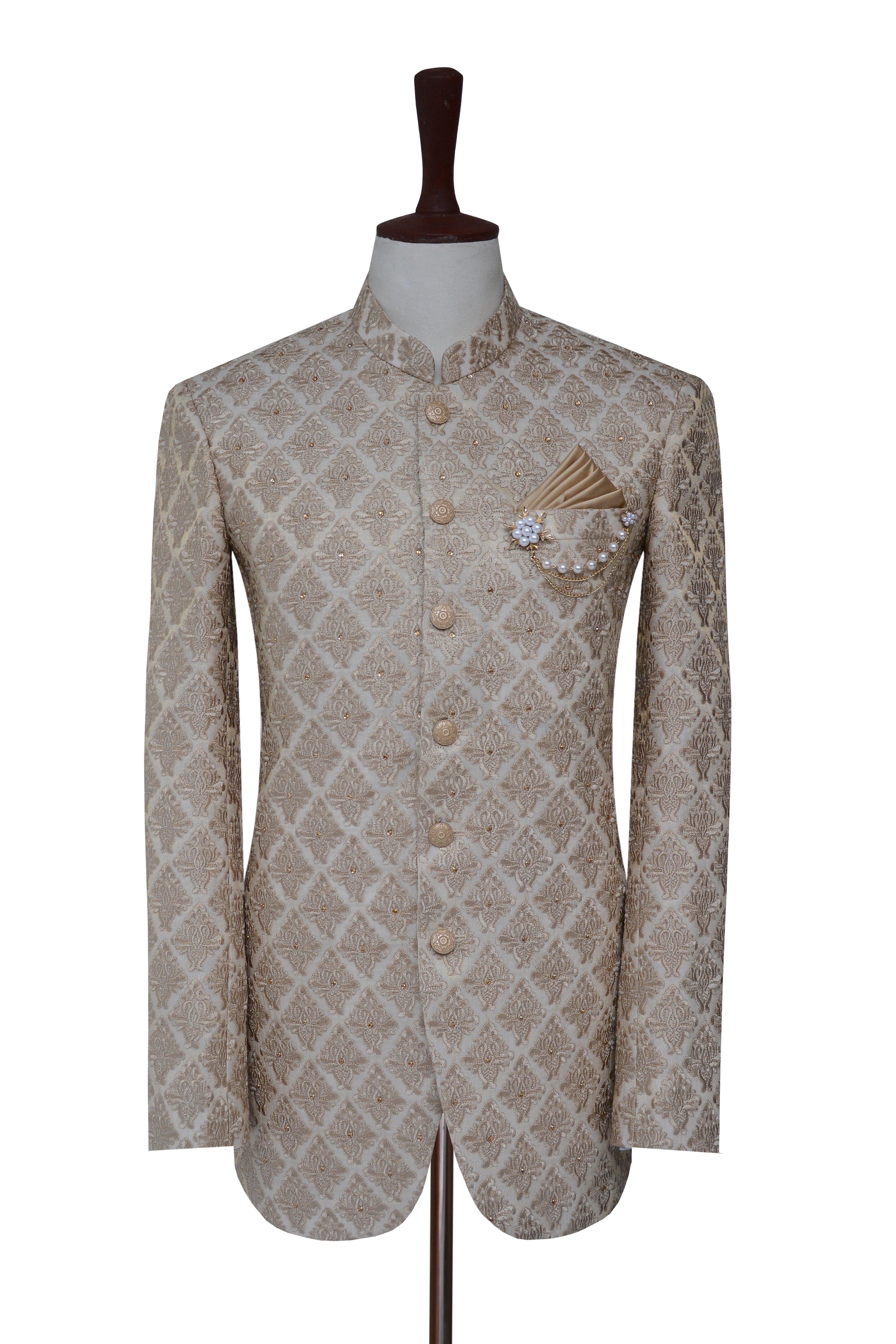 Groom Golden Luxury Prince Coat Soft Gold