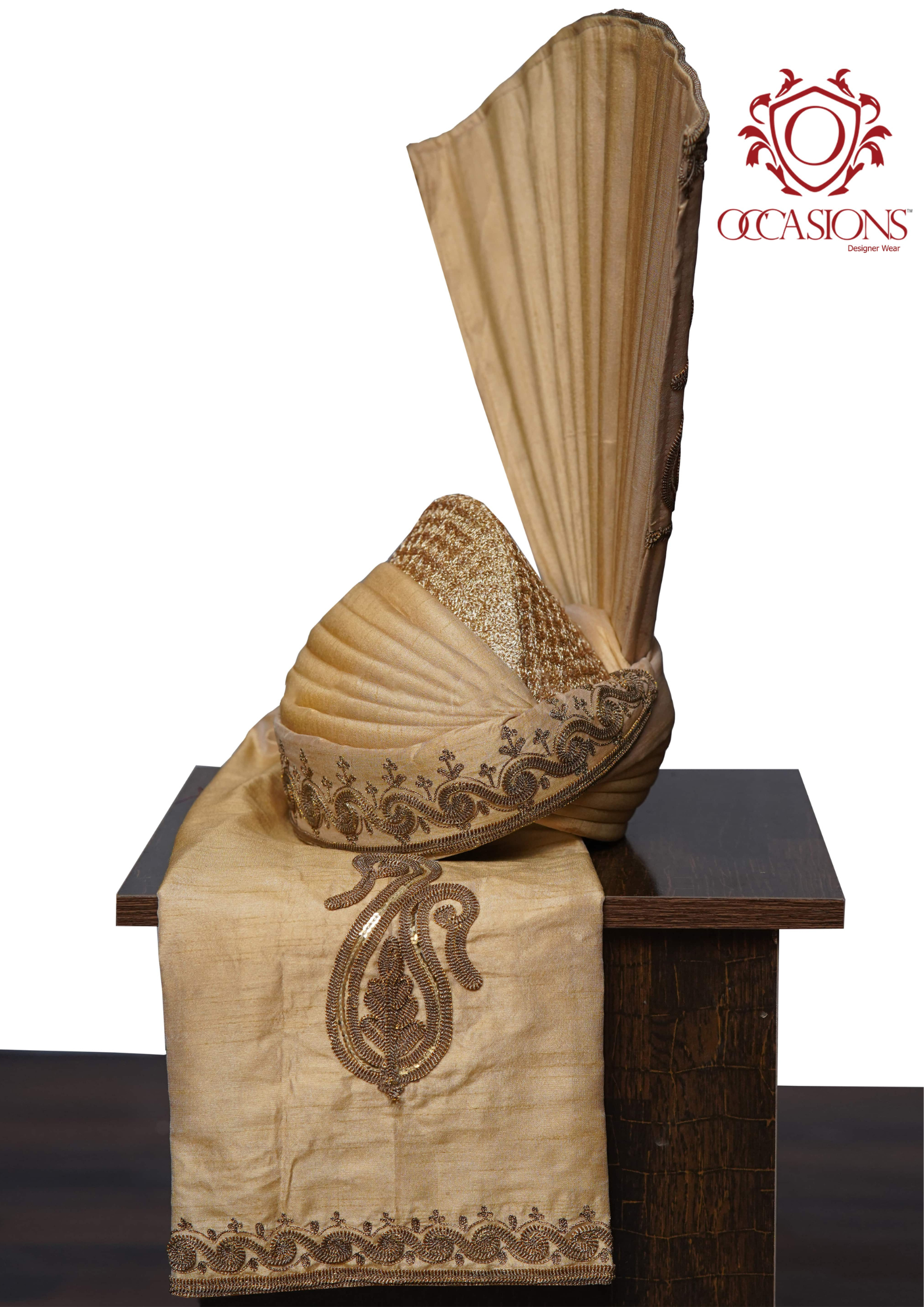 Designer Aitchison Turban in Golden