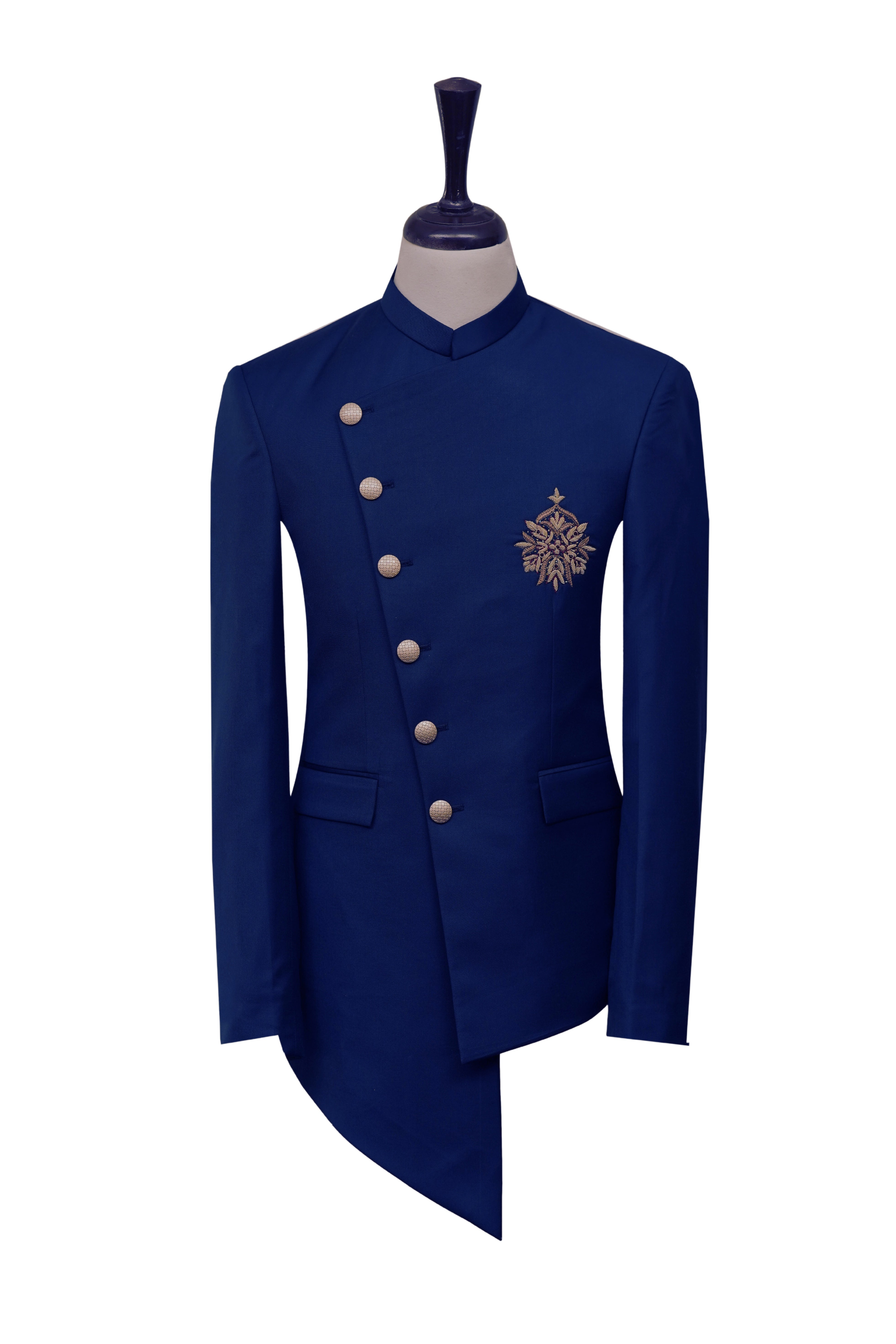 Groom Angrakha Blue Prince Coat Blue
