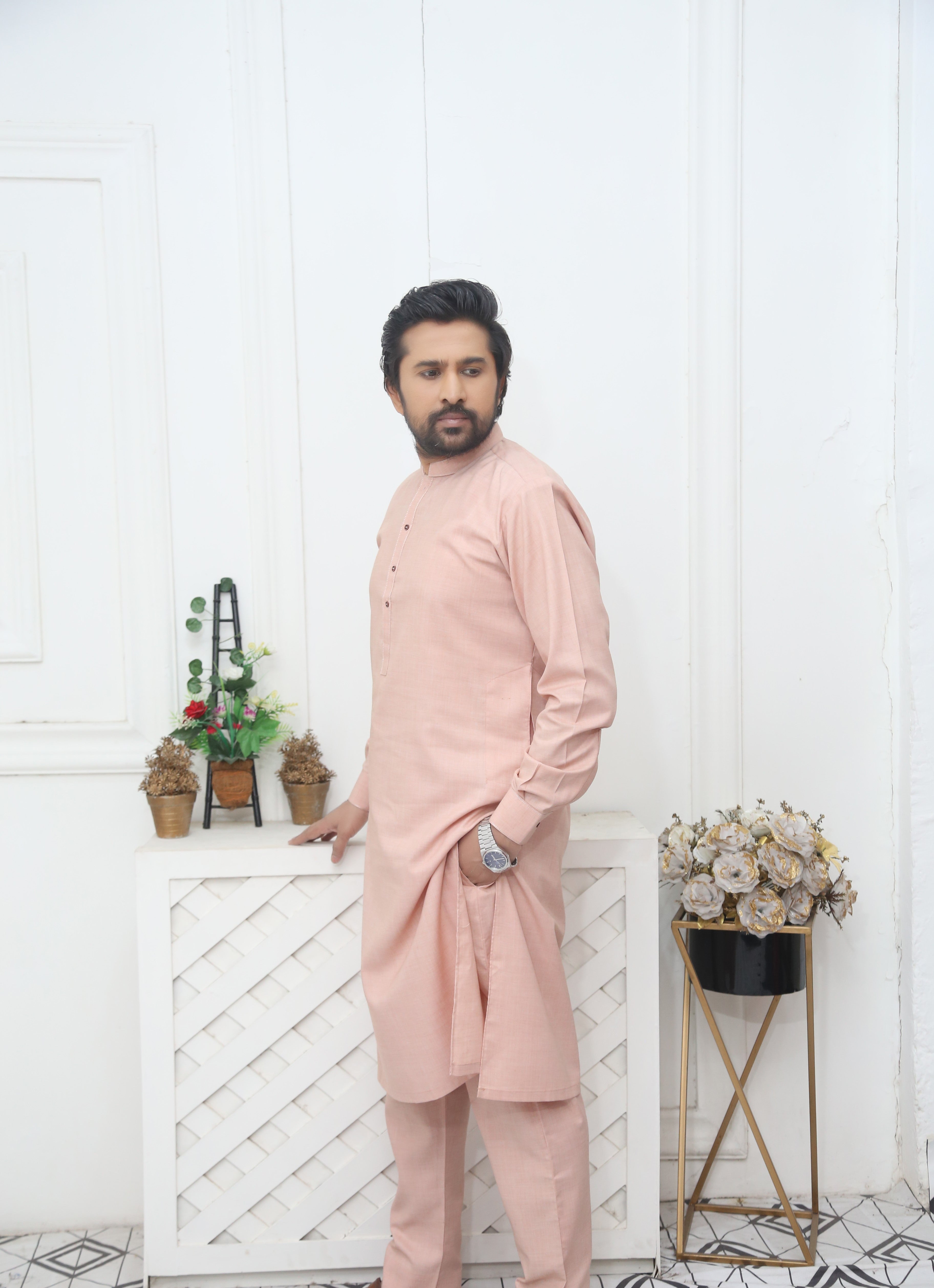 Prime Peach Pink Kurta Pajama Peach Pink