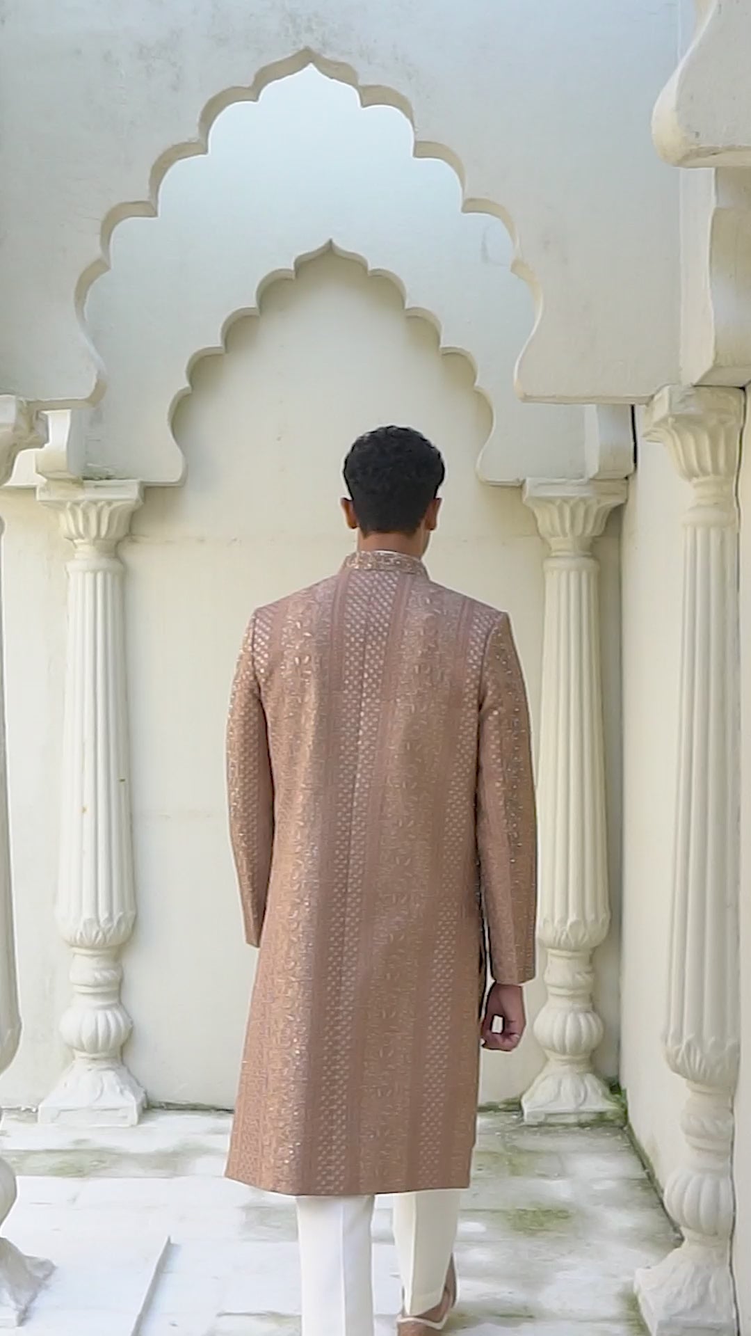 Brownish Gold SQ10 Embelished Sherwani