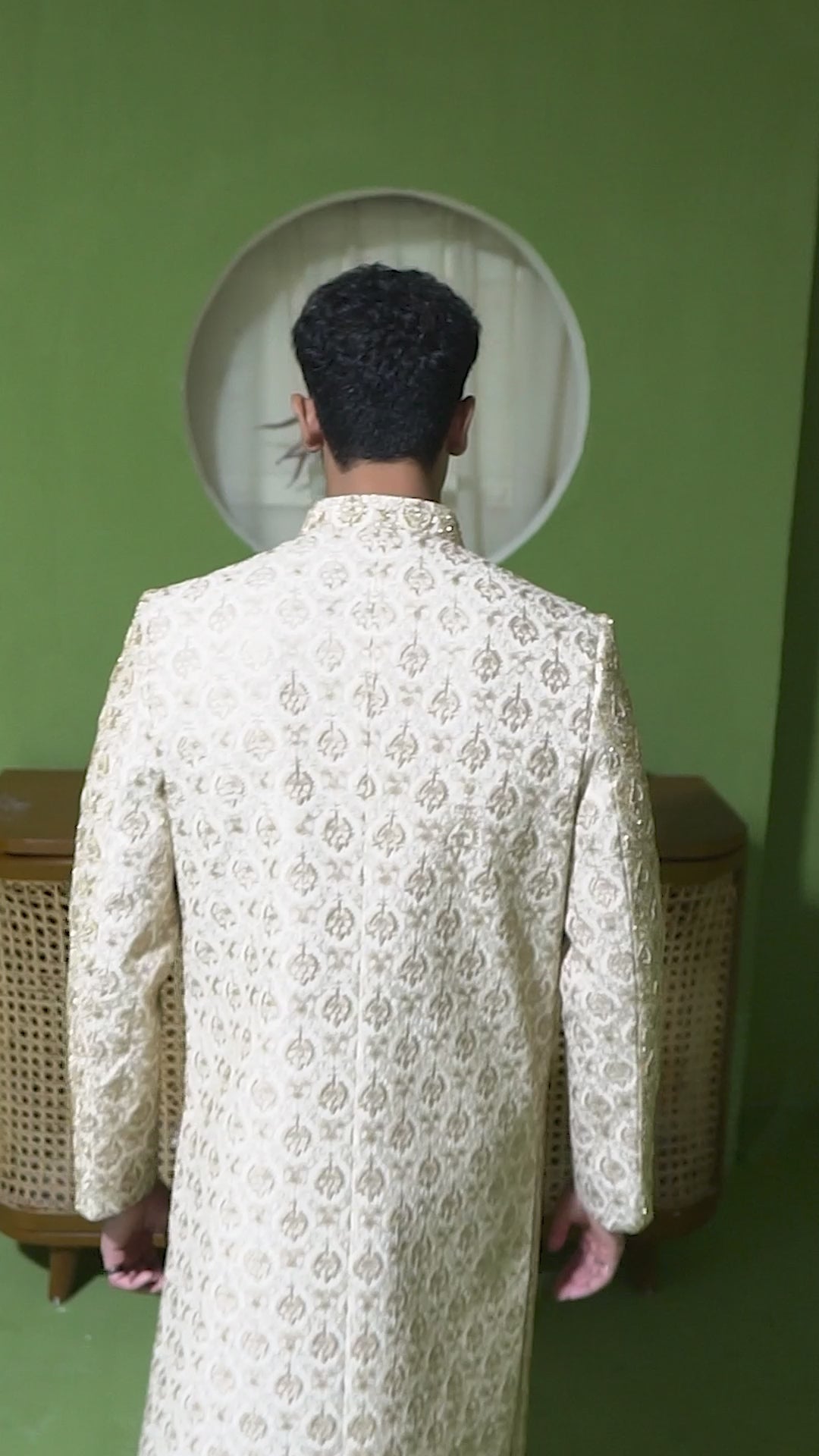 Skin Gold Emboriedery Luxury Sherwani