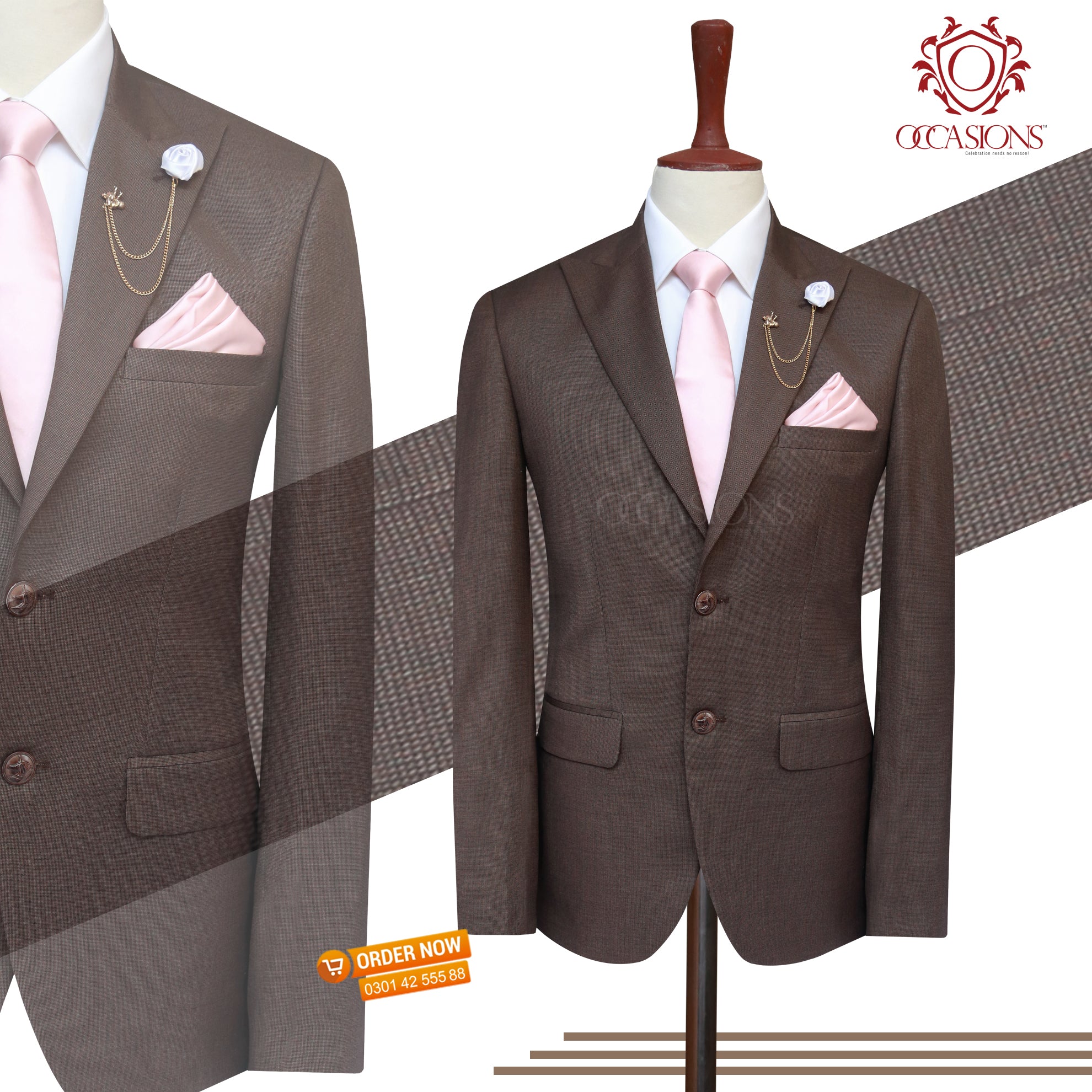 Tropical Exclusive Brown 2-Piece Suit
